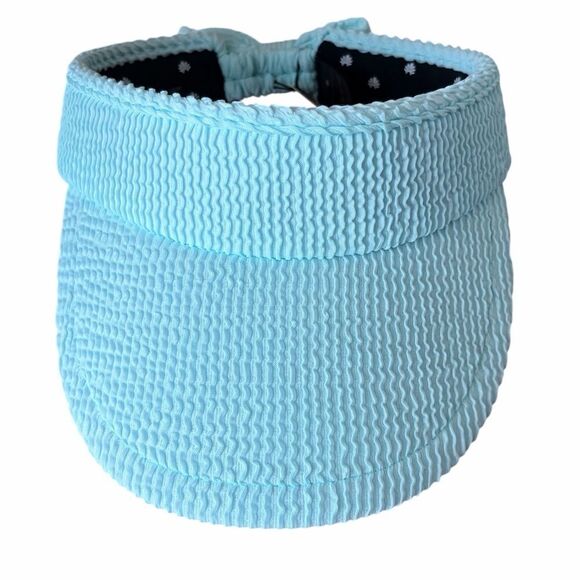 Lele Sadoughi SEA BLUE SWIMMER BOW TIE VISOR/HAT Golf/Pickleball/Tennis OS NWT